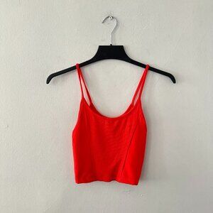 Urban Outfitters Red Ribbed Cropped Cami Tank Top Seamless Womens S